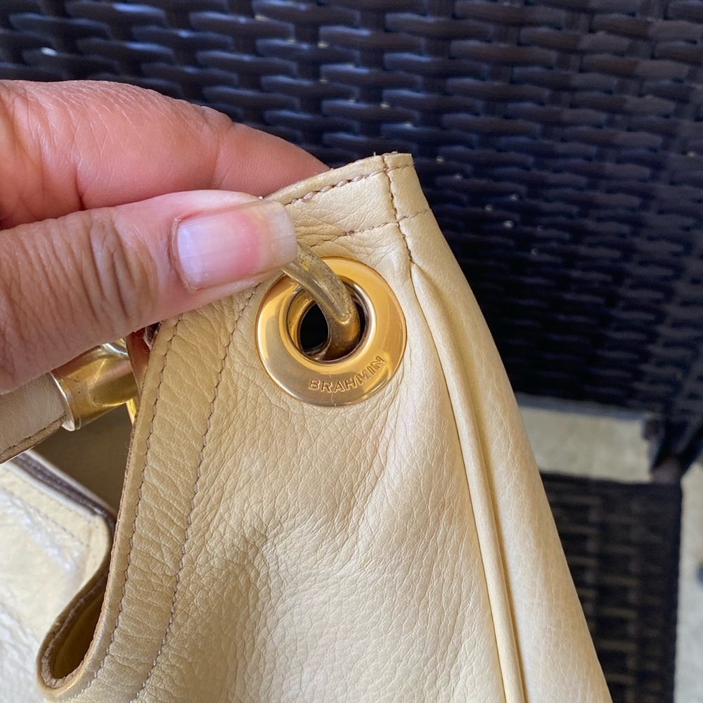 Brahmin Large Pebbled Leather Hobo Tote Bag - Picture 11 of 16